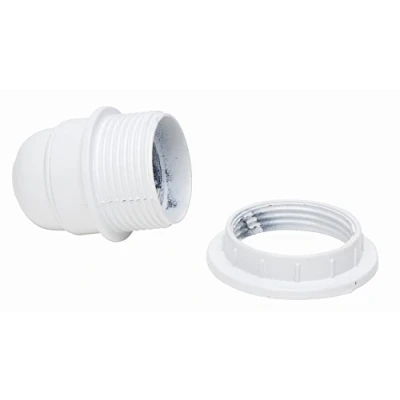 Image of Kopp 212413045 Insulating Socket E27 with Umbrella Support Ring, White, Bakelite