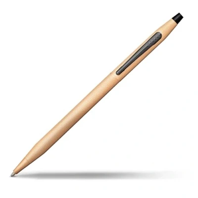 Image of CROSS Classic Century Brushed Rose Gold PVD ballpoint Pen with Polished Black Appointments