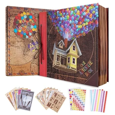 Image of Our Adventure Book Scrapbook Album 12 x Inch, DIY Handmade Travel for Couples, Anniversary Wedding,Christmas,Valentine&#039;s Day,Friend,etc Gifts (ADVENTURE) (2)