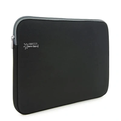 Image of Rapesco 1691 Germ Savvy Antibacterial, 11.6 Laptop Sleeve, Black