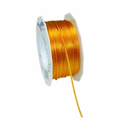 Image of C.E. Pattberg RHEIN Cord Ribbon yellow, 50 m Braided For Wrapping Gifts, Parcels, and Presents, 3 mm Width, Accessories Decorating Handicrafts Tear Resistant Decorative