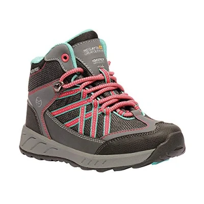 Image of Regatta Girl&#039;s Samaris Mid Jnr High Rise Hiking Boots, Grey Granite Duchs 805, 11 UK Child