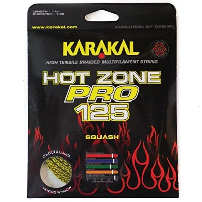 Image of Karakal Hot Zone Pro 125 Squash String Set, Color Yellow/Black
