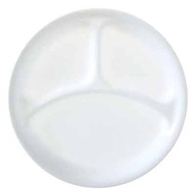 Image of Corelle 3118 Winter Frost White 8.5&quot;/21,6 cm Divided Luncheon Plate, Pack of 6