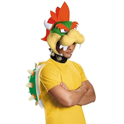 Image of Disguise 85231AD Bowser Costume Kit Adult Set, Multi, One Size