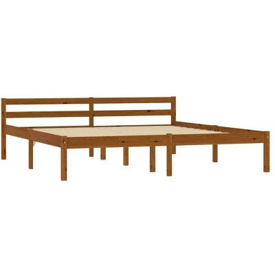 Image of vidaXL Bed Frame without Mattress Honey Brown 180x200cm Solid Wood Pine