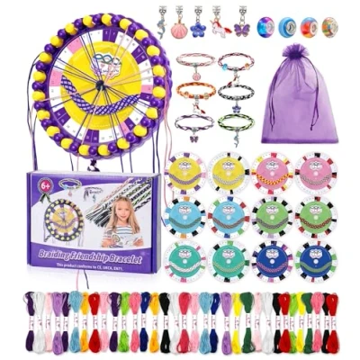 Image of Ophy Friendship Bracelet Making Kit, Arts and Crafts for Kids with 48 Bundles Threads 6 Braiding Cards DIY Kit Girls Christmas Birthday Gifts Teenage Ages 7 12 175