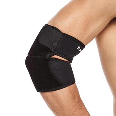 Image of BraceUP Adjustable Elbow Support for Women and Men Brace Pain, Tennis Elbow, Tendonitis, Arthritis Ease, Curad Support, Left Right One Size (Black)