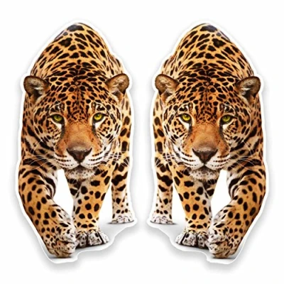 Image of 2 x 10cm Jaguar Panther Vinyl Stickers Decals Laptop Lion Tiger Big Cat #9645