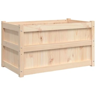 Image of vidaXL Garden Planter/Flower Pot/Outdoor Box Solid Pine Wood, 90x50x50 cm Brown, Rectangular