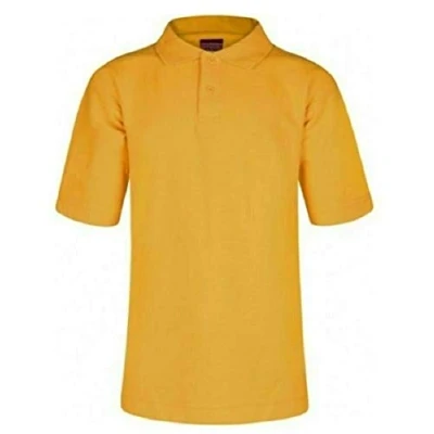 Image of Hiffy Unisex Boys Girls School Plain Polo Shirt Uniform PE Casual Age 3 13 Years (Gold, 26 (5 6 Years))