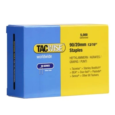 Image of Tacwise 0307 Type 90 / 20 mm Galvanised Narrow Crown Staples, Pack of 5000