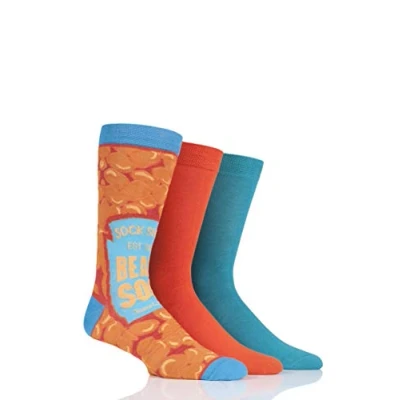 Image of 3 Pair Beans for Breakfast Bamboo Bright Gift Boxed Socks Men&#039;s 7 11 Mens SOCKSHOP