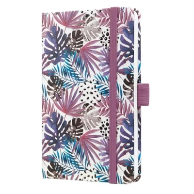 Image of SIGEL J5354 Jolie Weekly Planner 2025, Design Violet Jungle Fever, 9,5 x 15 cm, hardcover, 174 Pages, Purple, Berry, Blue