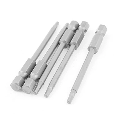 Image of sourcing map 1/4 Inch Shank 2.5mm Tip 75mm Long Hex Magnetic Screwdriver Bits 5pcs