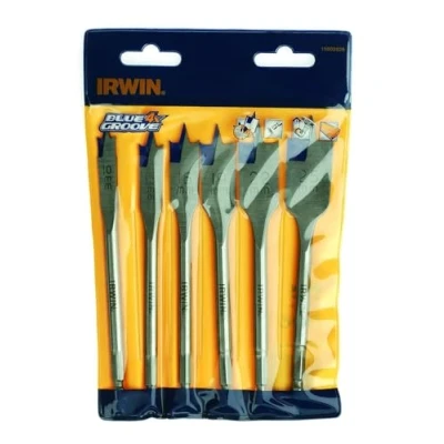 Image of Irwin 10502826 4X Speed Blue Groove Flat Bit Set (6 Pieces), IRW10502826