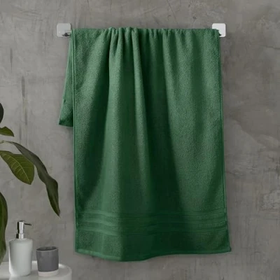 Image of Catherine Lansfield Zero Twist Cotton Bath Towel Forest Green