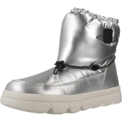 Image of Geox J WILLABOOM Girl B A Snow Boot, Silver/Black, 10 UK Child