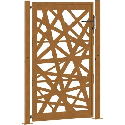 Image of vidaXL Garden Gate 105x155 cm Weathering Steel Light Design