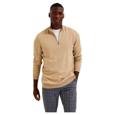 Image of SELECTED HOMME Men&#039;s SLHBERG Half Zip Cardigan B NOOS Sweater, Kelp/Detail: Melange, XL