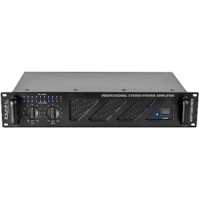 Image of AMP1000 MKII IBIZA 2x800W Professional Sound Processor Amplifier with RCA/Jack inputs and Speakon/Born outputs 19&quot; Rackable Black