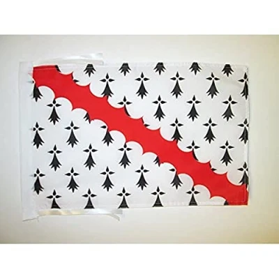 Image of AZ Flag Bro Gwened 18&#039;&#039; x 12&#039;&#039; 100% Polyester Vannetais in Brittany Small Banner with Two Cords Fade Resistant Vivid Colors 18x12 45x30 Cm