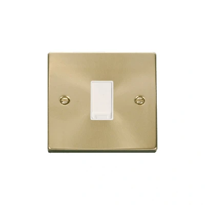 Image of Click Deco 1 Gang 2 Way 10AX Switch Satin Brass White Inserts