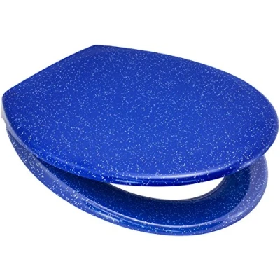 Image of Euroshowers Rainbow Soft Close Glitter Toilet Seat (Blue w/Silver Glitter)
