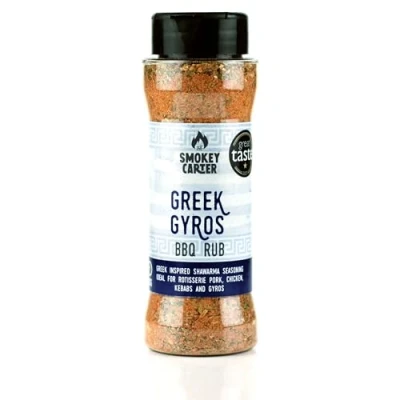Image of Greek Gyros BBQ Rub Shaker The Smokey Carter Create that authentic street food at home Gyro shawarma seasoning for kebabs and rotisserie