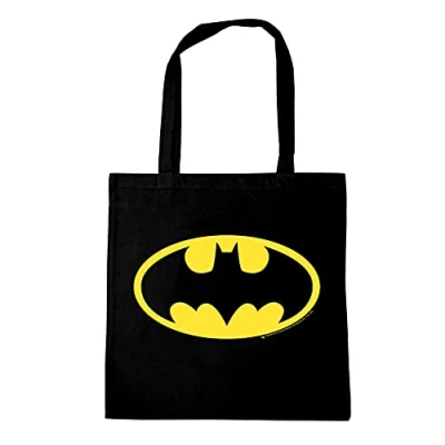 Image of Logoshirt®️ DC Comics Batman Logo I Shopping Bag Eco Resuable Shopper black Original Licensed Design