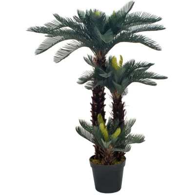 Image of vidaXL Artificial Plant Cycas Palm with Pot Green 125 cm