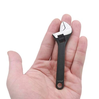 Image of Mini Adjustable Spanner, 4&quot; Small Steel Spanner Jaw Wrench HATOOLHA® Hand Tools for Industry and Auto Repair (Black)