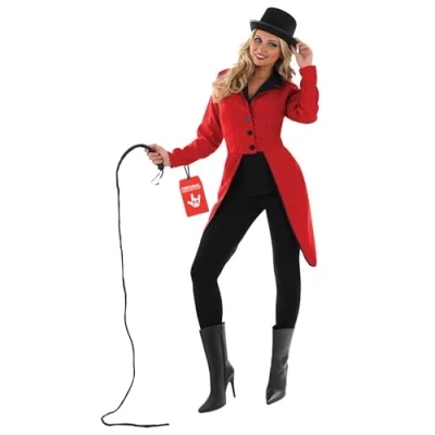 Image of Fun Shack Womens Circus Ringmaster Jacket Adults Red Showman Tailcoat Costume , Jacket, Small