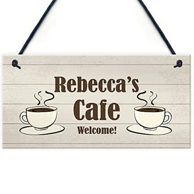 Image of RED OCEAN Personalised CAFE Sign For Child Daughter Son Playroom Playhouse Home Decor