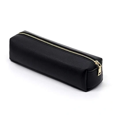 Image of eusbon PU Pencil Pen Case Portable Stationery Bag Big Capacity Pouch Cosmetic Organizer for Man and Woman, Black