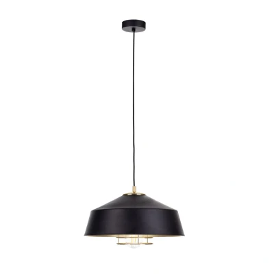 Image of Electra Dome Pendant Ceiling Light Gold, Black, 34cm, 1x E27