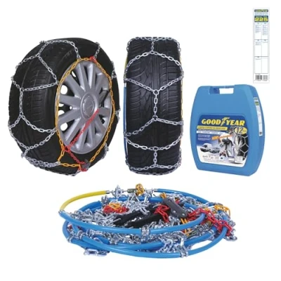 Image of Goodyear 77930, 12 mm Passenger Car snow chains, TUV and ONORM approved, size 225. Suitable for SUV, vans, motorhomes 4x4