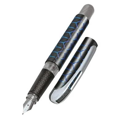 Image of Online College ink pen Let&#039;s Play │ ergonomic fountain for school/college solid medium nib, soft grip part standard cartridges refillable│ideal beginners, pupils &amp; students