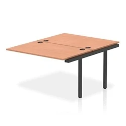 Image of Impulse Bench B2B Ext Kit 1200 Black Frame Office Desk Beech
