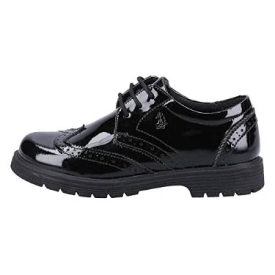 Image of Hush Puppies Girls Sally Patent Junior School Uniform Shoe, Black, 2 UK Child