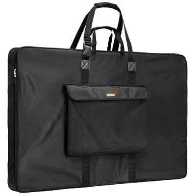 Image of Nicpro Large Art Portfolio Bag 35 x 43 Inches Waterproof Nylon Artist Storage Case with Shoulder Strap, Carrying for Professional Artwork Sketch Drawing Canvas Photography Poster