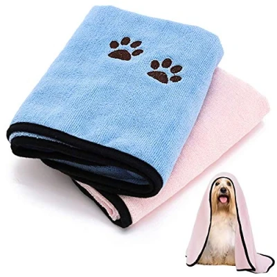 Image of TAIYUNWEI Towels for Pets, 2PCS Quick Drying Pet Bath Towels, Microfiber TowelsAbsorbent DogsQuick Towel dog and Cat, Great Small/Medium Animals