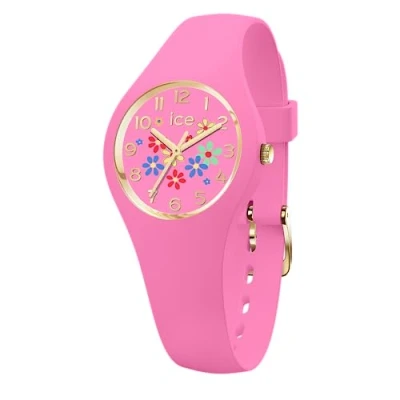 Image of ICE WATCH flower Pinky bloom Women&#039;s wristwatch with silicon strap 021731 (Extra small)
