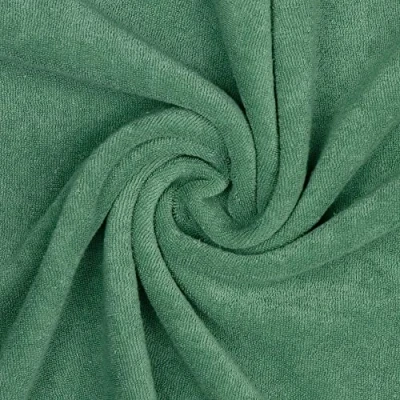 Image of Stretch Cotton Terry Towelling Fabric Material Green, 1Mtr 150cm x 100cm