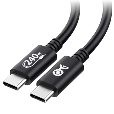 Image of Cable Matters [USB IF Certified 240W USB C 1m for iPhone 15 Pro Max Plus, MacBook Pro, Dell XPS (USB Charger Cable, 140W Cable) with Power Delivery 3.1 in Black 2.0, No Video)