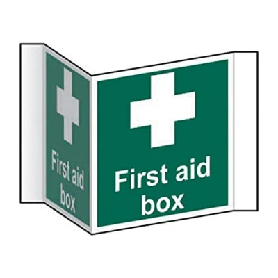 Image of Spectrum Industrial 4462 First Aid Kit Location 3D Projection Sign, Self Adhesive Mounting Strips, Rigid 1.5mm PVC Board, Each Side W200mm x H200mm, Multi Colour, 200 mm