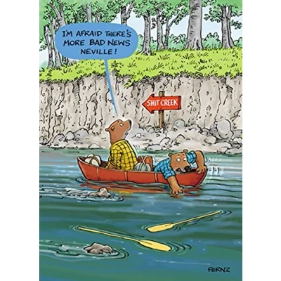 Image of Without A Paddle Funny Birthday Greeting Card Fernz Animalfunction Humour Cards