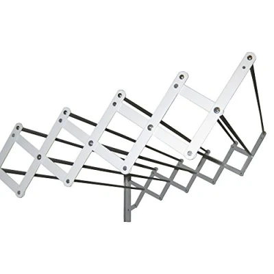 Image of Sauvic Extendable Wall Mounted White Clothes Airer with 10 Aluminium lines 120 cm
