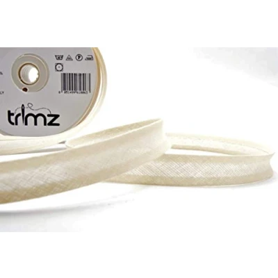 Image of Inastri 14/ 4/ 4 mm Cotton Bias Binding, White (Ivory) 2