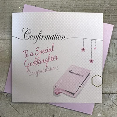 Image of Confirmation To a Special Goddaughter Congratulations Card Pink Holy Bible